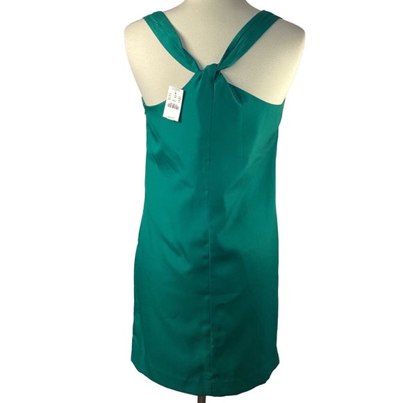 NWT J. Crew Factory Emerald Green Twist Back MIDI Dress - Size 6 - Picture 3 of 9